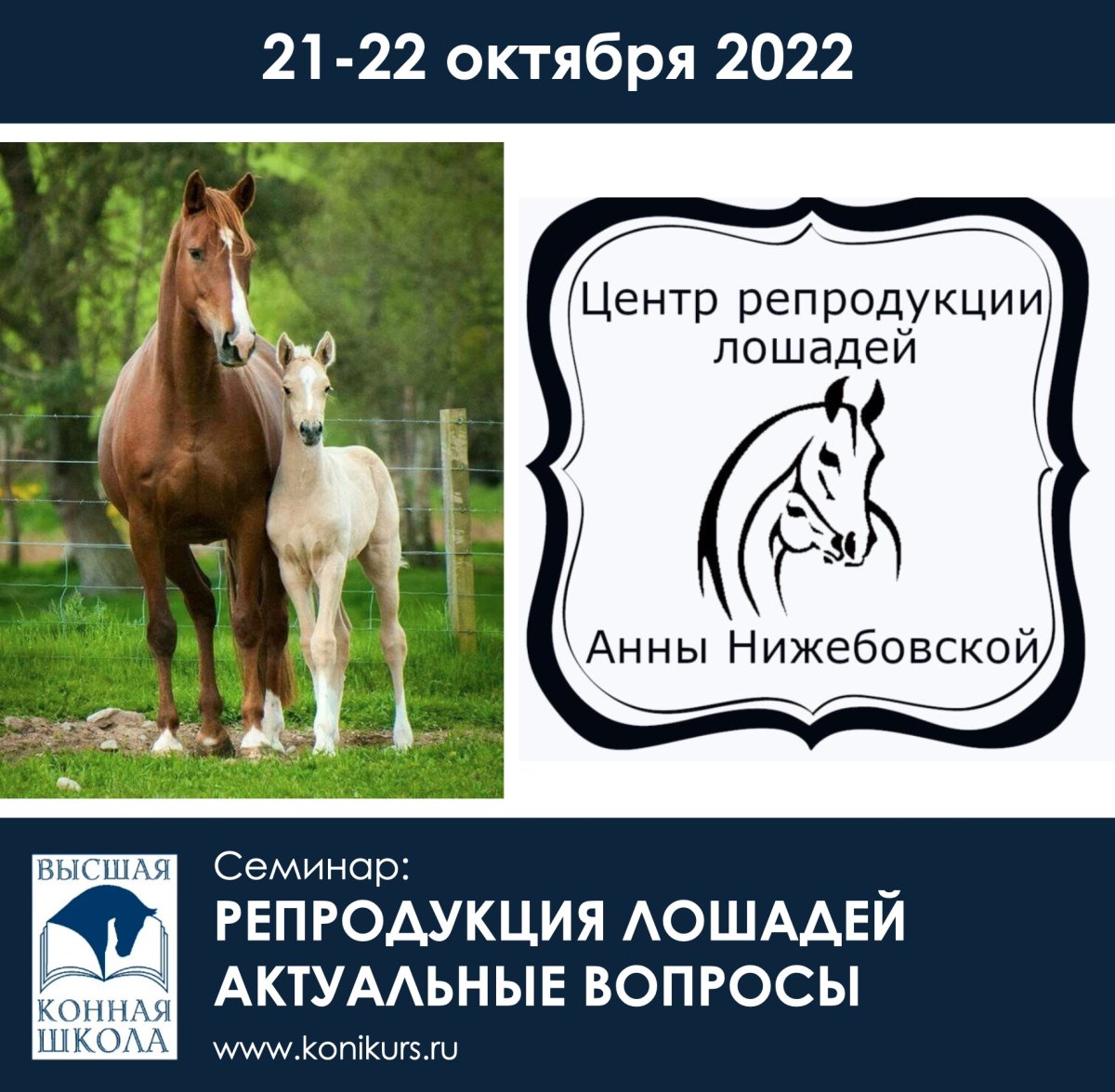 Приглашаем 21-22 октября семинар: "Репродукция лошадей. Актуальные вопросы"!